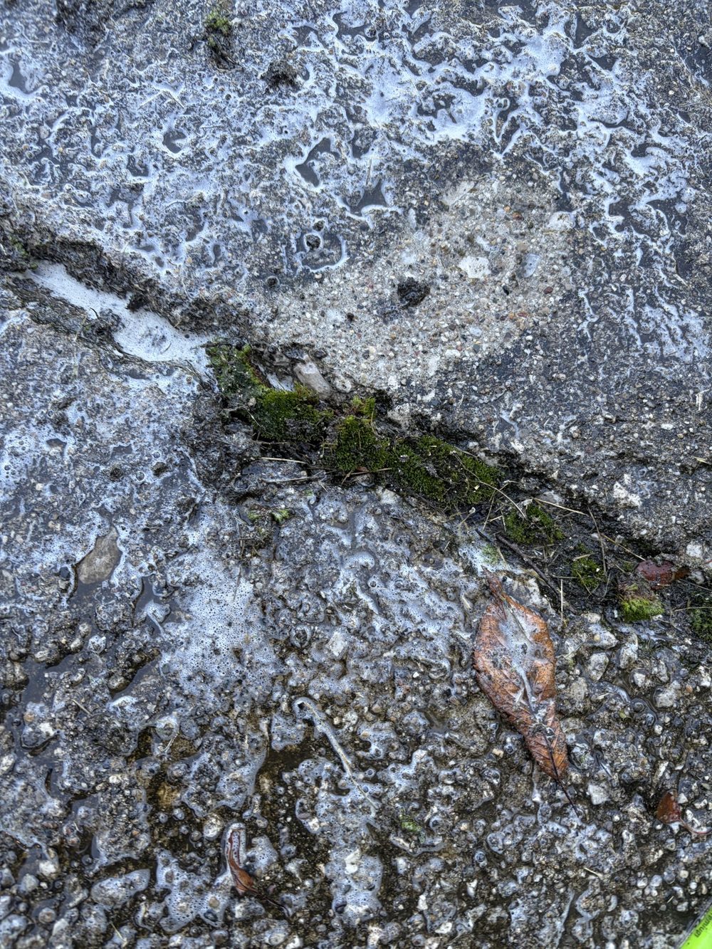 Cleaning treatment foaming on concrete